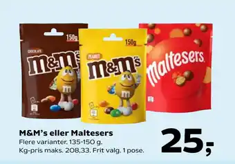 Kvickly M&M’s eller Maltesers tilbud