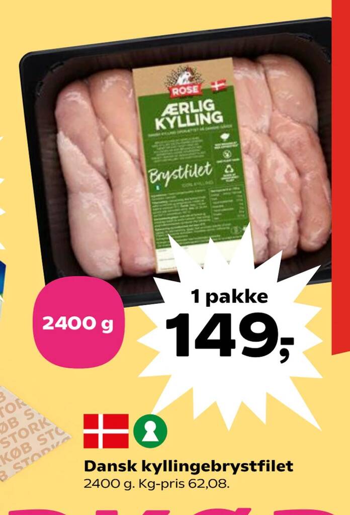 Dansk kyllinge brystfilet tilbud hos Kvickly