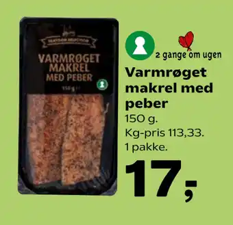 Varmrøget makrel med peber