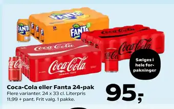 SuperBrugsen Coca-Cola eller Fanta 24-pak tilbud