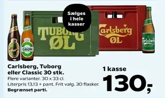 SuperBrugsen Carlsberg, Tuborg eller Classic 30 stk tilbud