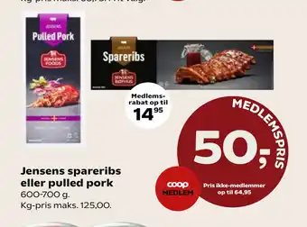 SuperBrugsen Jensens spareribs eller pulled pork tilbud