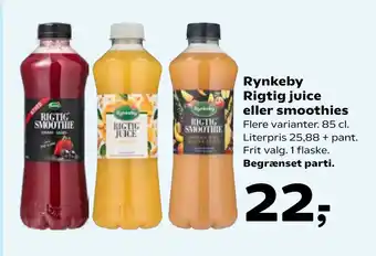 SuperBrugsen Rynkeby Rigtig juice eller smoothies tilbud