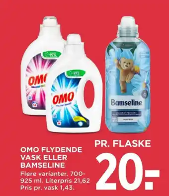 MENY OMO FLYDENDE VASK ELLER BAMSELINE tilbud