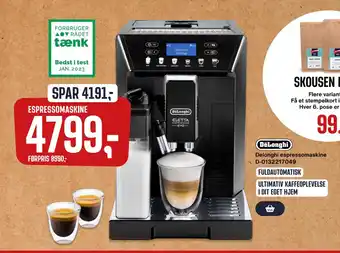 Skousen Delonghi espressomaskine tilbud