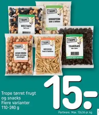 REMA 1000 Trope Tørret Frugt Og Snacks 110-240 g tilbud