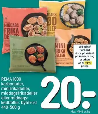 Rema 1000,Karbonader 440-500 g