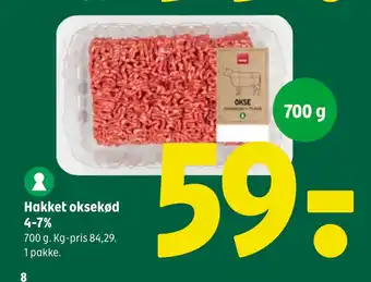 Coop 365 Hakket oksekød 4-7% tilbud