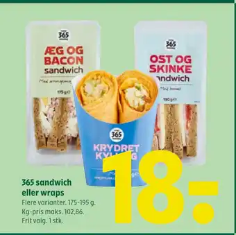 Coop 365 365 sandwich eller wraps tilbud