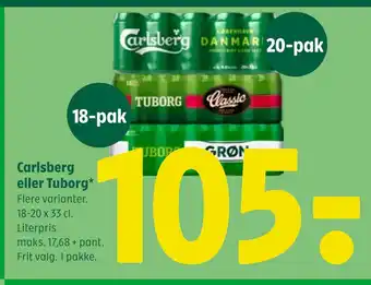 Coop 365 Carlsberg eller Tuborg tilbud