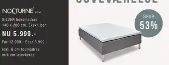 Ilva SILVER boksmadras 140 x 200 cm. Ekskl. ben tilbud
