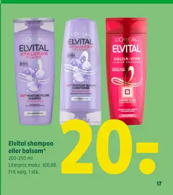 Coop 365 Elvital shampoo eller balsam tilbud