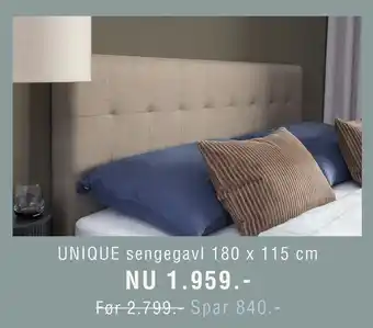 Ilva UNIQUE sengegavl 180 x 115 cm tilbud