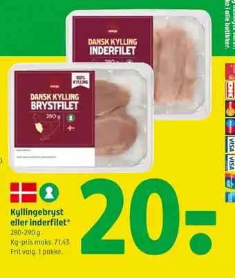 Coop 365 Kyllingebryst eller inderfilet tilbud