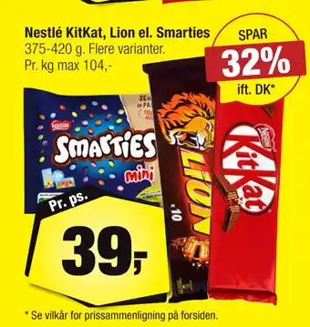 Calle Nestlé KitKat, Lion el. Smarties tilbud