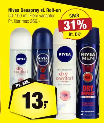 Calle Nivea Deospray el. Roll-on tilbud