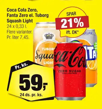 Calle Coca Cola Zero, Fanta Zero el. Tuborg Squash Light tilbud