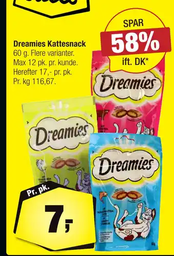 Calle Dreamies Kattesnack tilbud