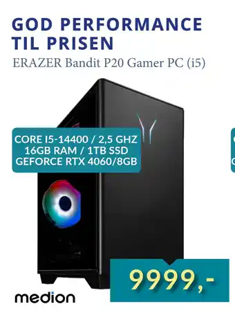 EDB Center ERAZER Bandit P20 Gamer PC (i5) tilbud