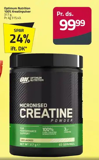 Fleggaard Optimum Nutrition 100% Kreatinpulver tilbud