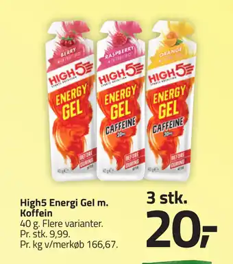 Fleggaard High5 Energi Gel m. Koffein tilbud