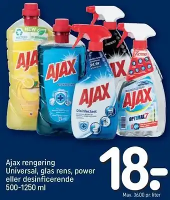 REMA 1000 Ajax Rengøring Universal,Glas Rens,Power Eller Desinficerende 500-1250 ml tilbud