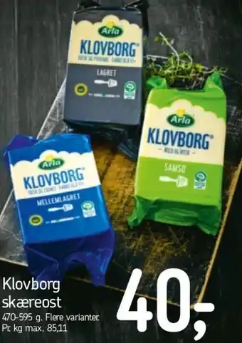 Føtex Klovborg Skæreost 470-595 g tilbud