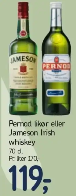 Føtex Pernod Likør Eller Jameson Irish Whisky 70 cl tilbud