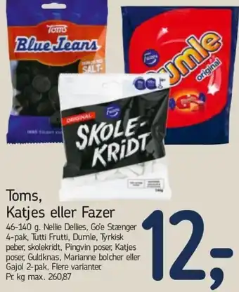 Føtex Toms Katjes Eller Fazer 46-140 g tilbud