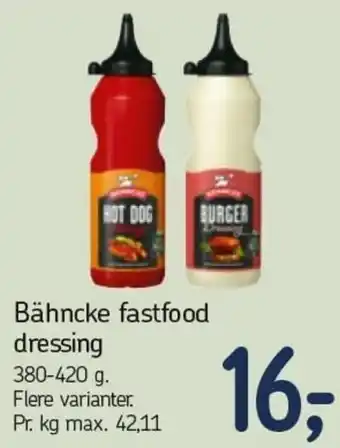 Føtex Bähncke Fastfood Dressing 380-420 g tilbud
