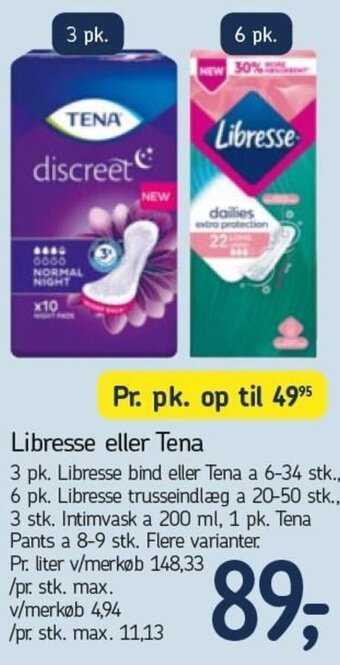 Føtex Libresse Eller Tena tilbud
