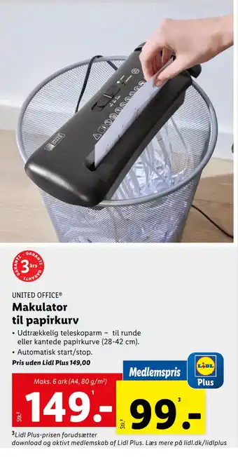 Lidl Makulator til papirkurv tilbud