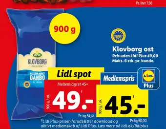 Lidl Klovborg ost tilbud
