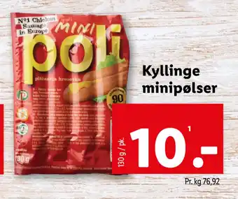 Lidl Kyllinge minipølser tilbud