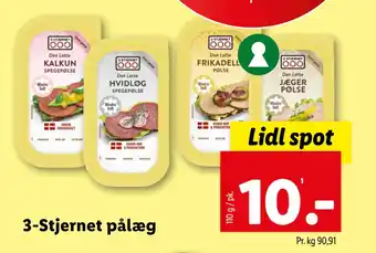 Lidl 3-Stjernet pålæg tilbud