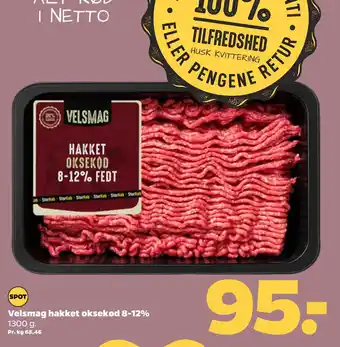 Netto Velsmag hakket oksekød 8-12% tilbud