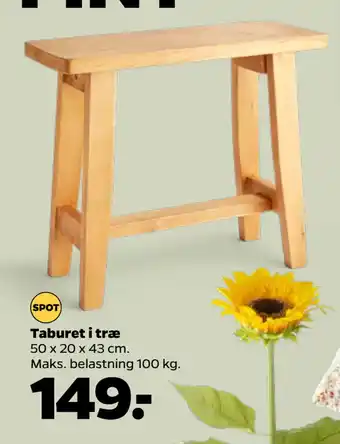 Netto Taburet i træ tilbud