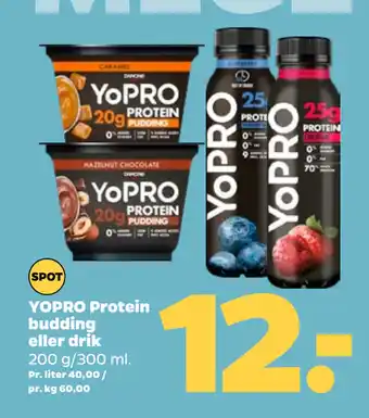 Netto YOPRO Protein budding eller drik tilbud