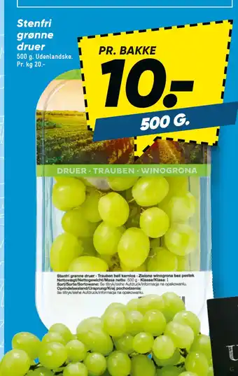 Bilka Stenfri grønne druer tilbud