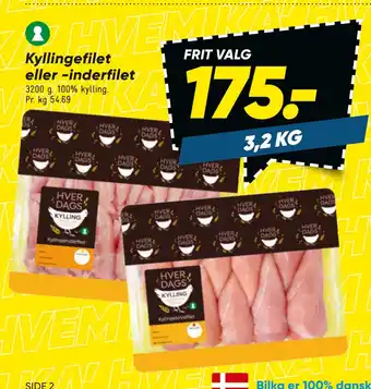 Bilka Kyllingefilet eller -inderfilet tilbud