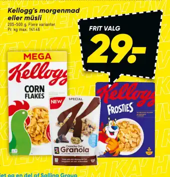 Bilka Kellogg's morgenmad eller müsli tilbud