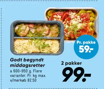 Bilka Godt begyndt middagsretter tilbud