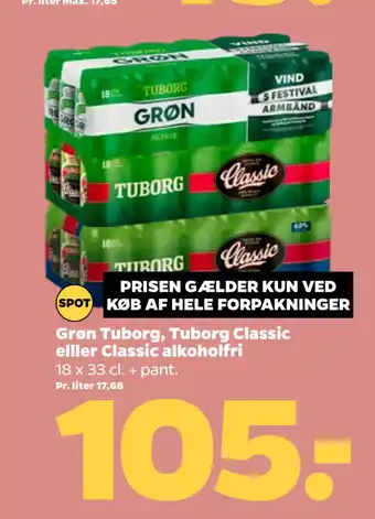 Netto Grøn Tuborg, Tuborg Classic elller Classic alkoholfri tilbud