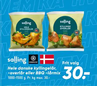 Bilka Hele danske kyllingelår, -overlår eller BBQ -lårmix tilbud