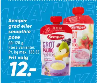 Bilka Semper grød eller smoothie pose tilbud