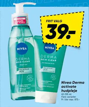 Bilka Nivea Derma activate hudpleje tilbud