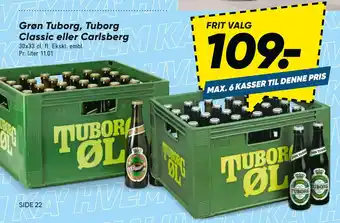 Bilka Grøn Tuborg, Tuborg Classic eller Carlsberg tilbud