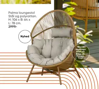 Bilka Palma loungestol Stål og polyrattan tilbud