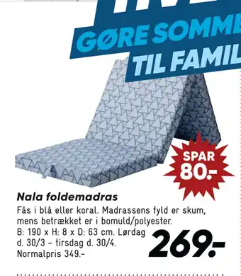 Bilka Nala foldemadras tilbud