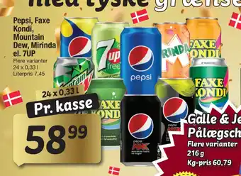 Fakta Tyskland Pepsi, Faxe Kondi, Mountain Dew, Mirinda el. 7UP tilbud